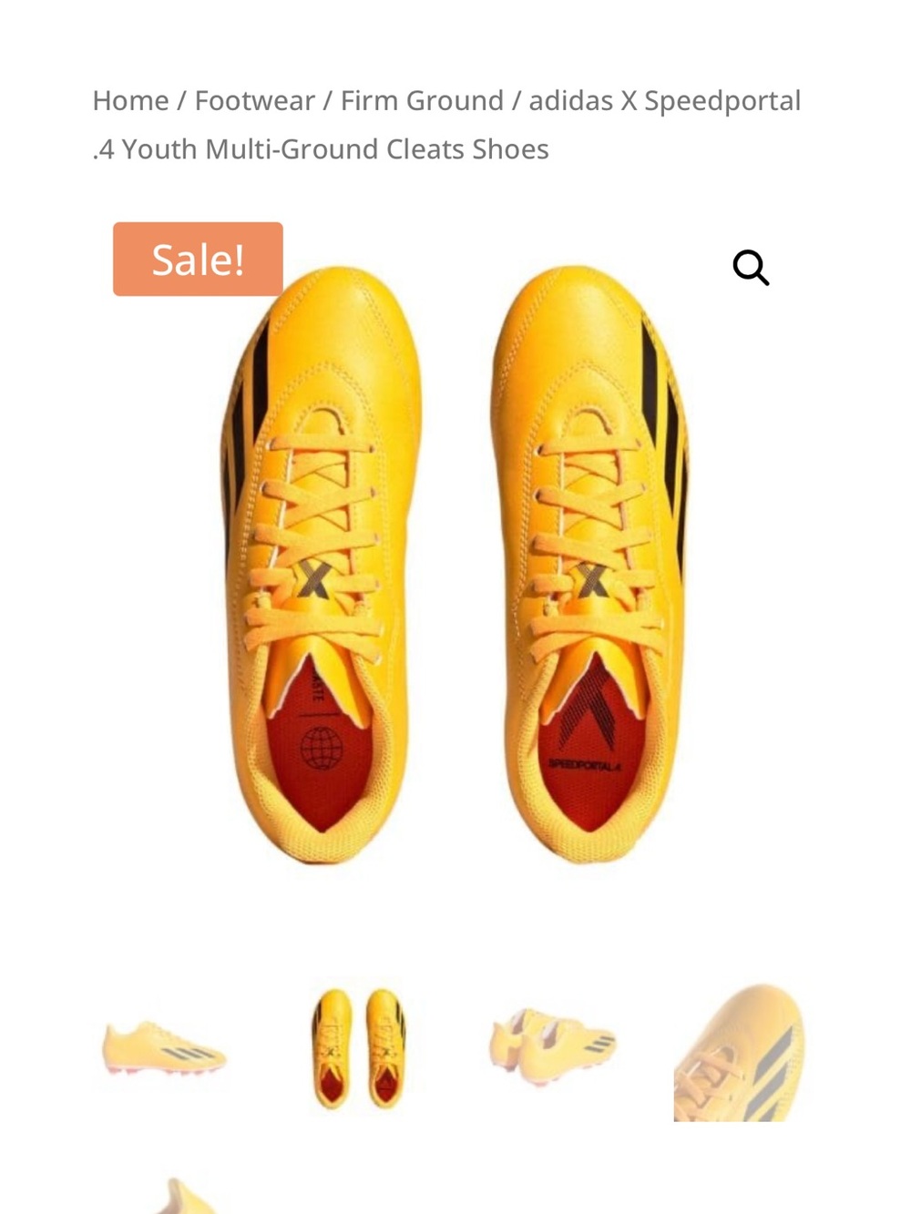 adidas X Speedportal Youth Multi-Ground Cleats Shoes size 5 youth black/gold NWT